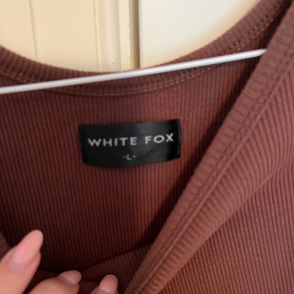 White Fox Boutique Play it Loud Drawstring Mini Dress Chocolate/Mocha - Picture 5 of 8